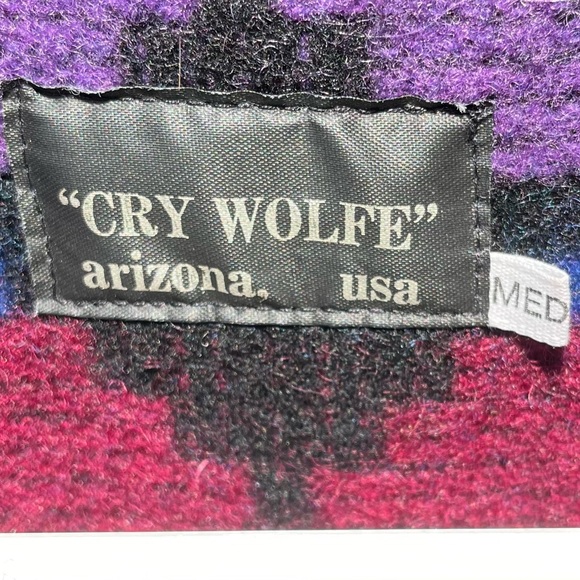 Vintage Cry Wolfe Arizona Wool Vest Size Medium Indian Head Nickel Buttons - Picture 3 of 6